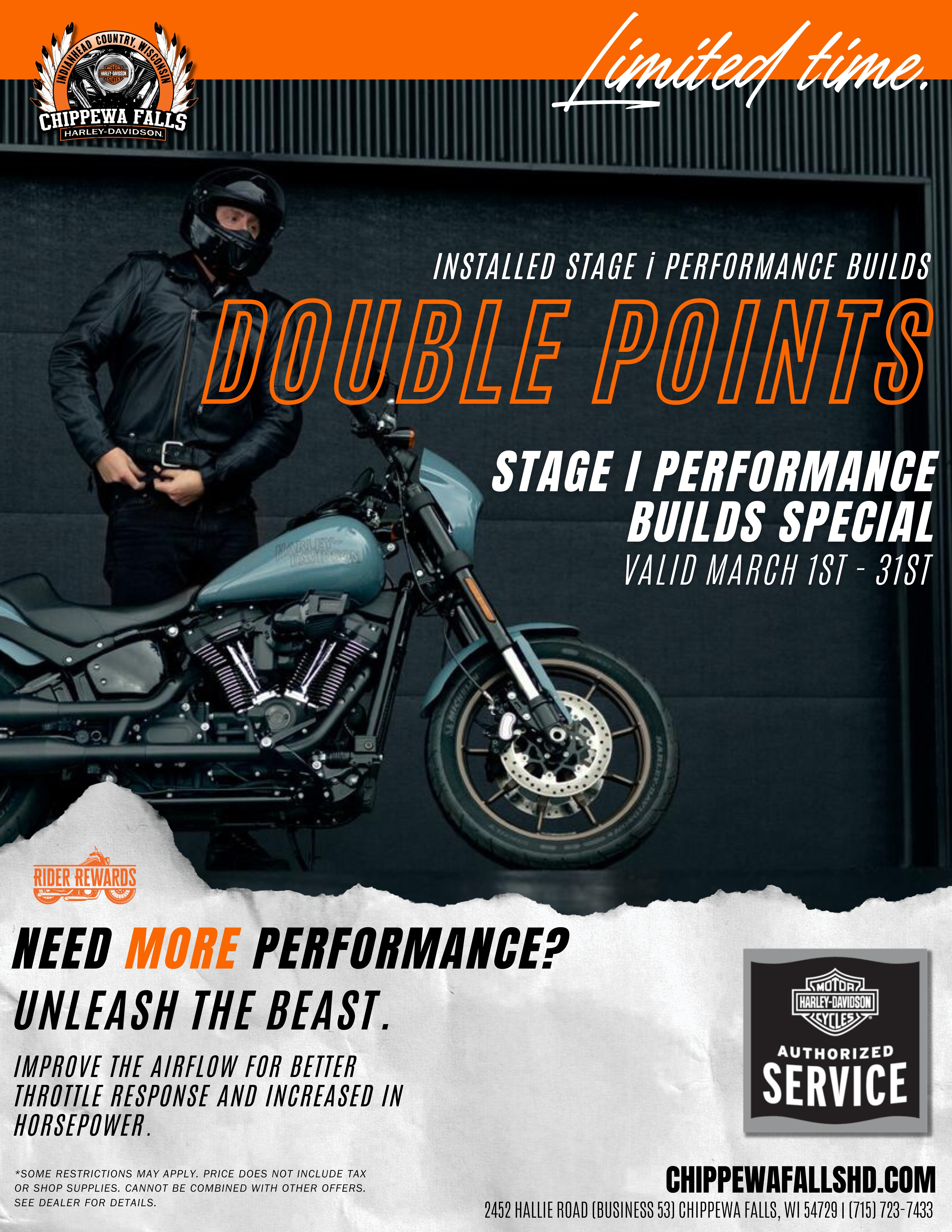 Double Points on your Stage 1 Performance Upgrade Kits